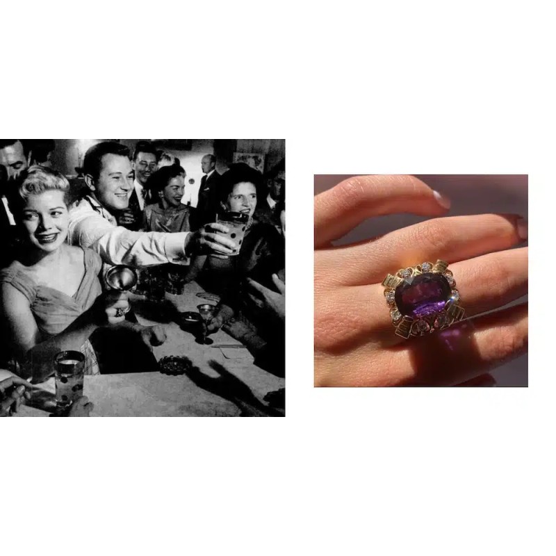 Bague cocktail amethyste